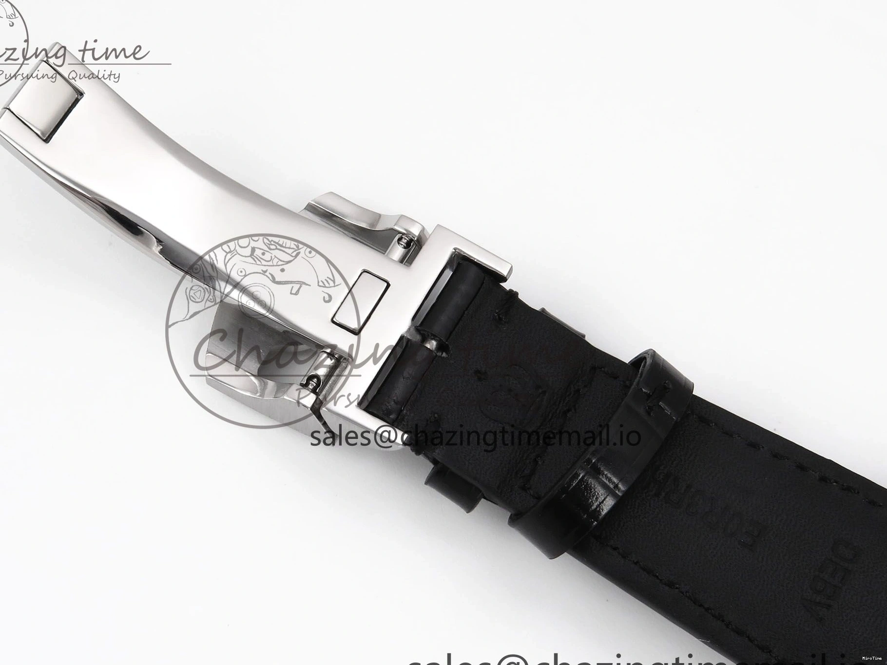 MIROTIME 0308 OnTrend Portugieser Automatic 42mm SS APSF 1:1 Best Edition White RG Dial on Black Leather Strap A 7010